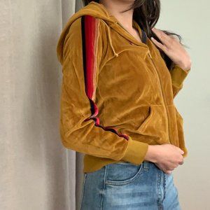 Aviator Nation - Gold Velvet Zippered Hoodie